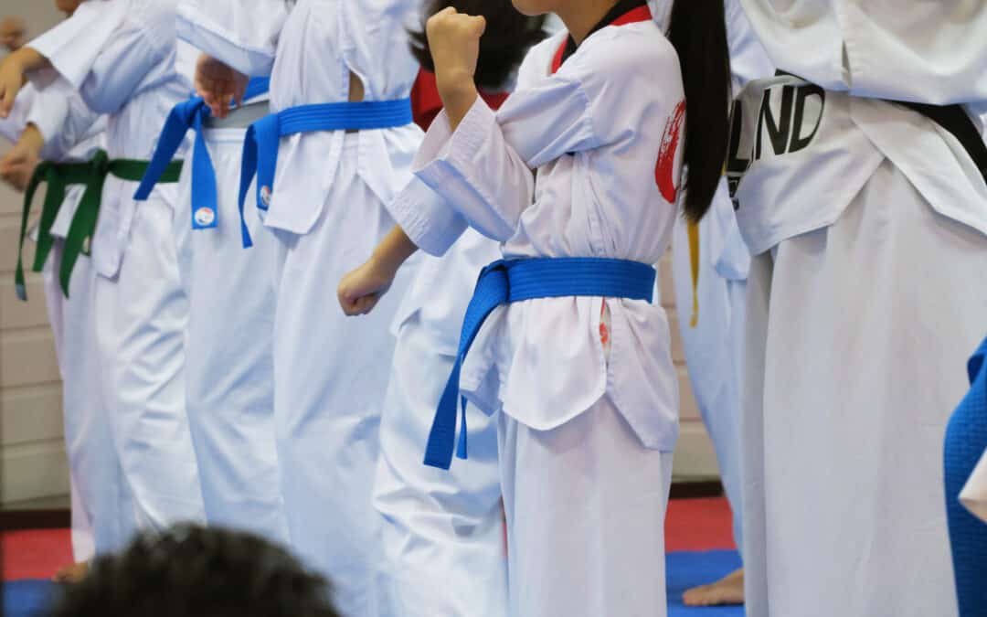 Taekwondo Students Warming Up